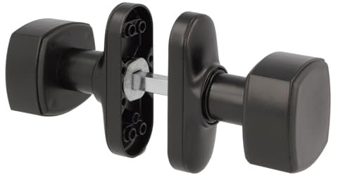 Amig - Bouton de Porte Carré en Aluminium | Robuste et Élégant pour Intérieur | Installation Facile | Idéal pour Maison et Bureau, Noir, 81x31 mm, Aluminium