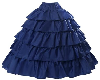 BEAUTELICATE Jupon sous Robe Crinoline Petticoat Rockabilly De Femme avec Volants Long 4 Cerveaux pour Robe De Mariage Mariée Soirée Bal
