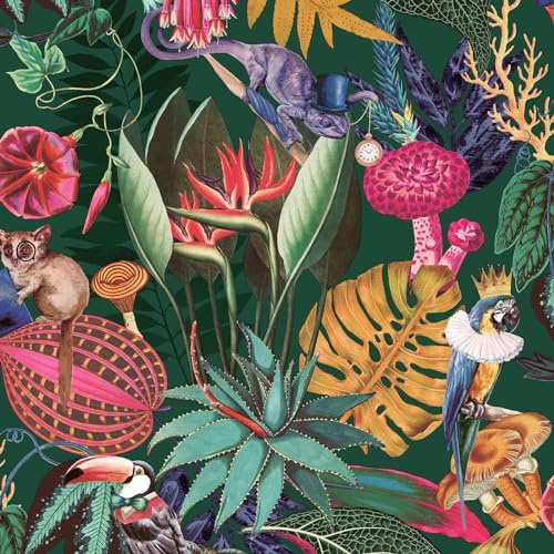 World of Wallpaper Wonderland Tropical Animal Wallpaper (Emerald Green)