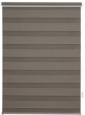 ondeco Doppelrollo Klemmfix Duo Rollo für Fenster ohne Bohren, Seitenzugrollo Klemmen Sichtschutz Sonnenschutz Blickdicht innen Braun 100x160 cm