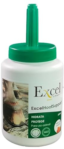 Excel Supplements Europe Hoof Support 0,5 L | Grasso Caschi Cavalli | Barriera antibatterica | Idratazione dei caschi | Cura del cavallo | Previene malattie del casco | Potere rigenerante