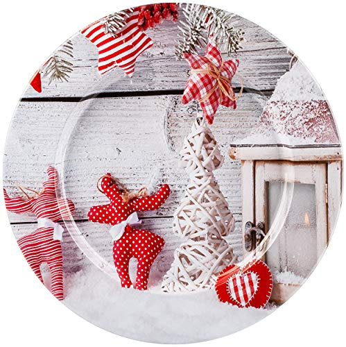 alles-meine.de GmbH großer Teller/Platzteller/Plätzchenteller/Geschenketeller - Motivwahl - Weihnachten - Ø 28 cm - rund - Unterteller - Mehrweg - Weihnachtsteller/Kekste..