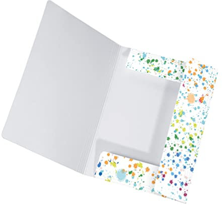 Original Falken Sammelmappe Kinder. Aus extra starkem Karton mit 3 Klappen und Gummiband für DIN A3 Motiv Kleckse Aufbewahrungs-Zeichen-Mappe für die Schule