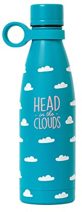 Legami - Hot&Cold, Bottiglia Termica 500 ml, Ø 7 cm, Leggera e Resistente, Chiusura Ermetica, Manico in Silicone Removibile, Tema Cloud, Head in the Clouds, Senza BPA e Ftalati