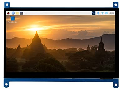 Waveshare 7inch HDMI Control Panel Display Capacitive Touch LCD 1024×600 Resolution IPS Screen Latest Version Compatible with Raspberry Pi 5/Pi 4/3B+/Zero W/Mini PC, Monitor 7 Zoll Mini Bildschirm