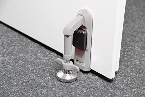 KH-Security Einbruchschutz Door-Lock mit Alarm, Grau, Modern, Metall & Kunststoff, Bodenmontage, 9x9x4 cm, 1 Stück