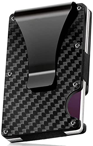 ZEACCT 2 in1 Geldklammer HerrenSchwarz - Kartenetui Kohlefaser Metall Klein & Edel, für Männer, Schlanker RFID-Blockierender I Smart Wallet I Kartenetui Mit Air Tag Fach I Portemonnaie.