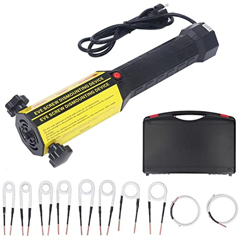 Kit de chauffage à induction portable Magnétique à 10 Bobines 1200W 220 V Ventilateur de Refroidissement et Protection contre la Surchauffe, pour Retirer les Boulons et Écrous Rouillés