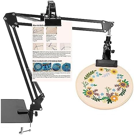 Ksrnsne Soporte de de Bordado, Soporte de de Bordado Ajustable con Soporte de Instrucciones, Punto de y Proyectos de Bordado