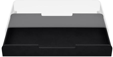 Aptiq Aufbewahrungsschublade schwarz für Monitorständer - Organizer - Strapazierfähiges PU - Lederoptik