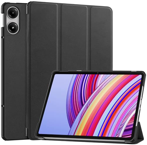 zZjoOoj Hülle Kompatibel mit Redmi Pad Pro/Xiaomi Poco Pad 12.1 Zoll (2024) Tablette,Ultradünn leicht Schutzhülle Case mit Standfunktion und Auto Schlaf/Wach Funktion,Schwarz
