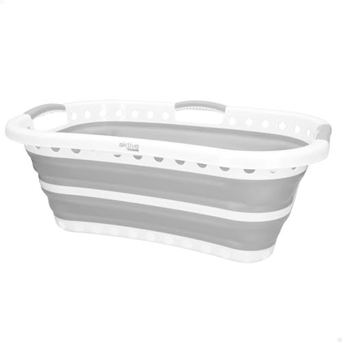 AKTIVE Cesta plegable 17 litros, Formato rectangular, 52x36x20 cm, Plegado compacto, Libre de BPA, Caja de almacenamiento portátil, Cesto ropa sucia plegable, Para hogar, Camping y picnic (63114)