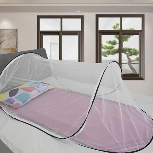 Moskitonetz Bett Pop Up 200 * 80 * 56cm, Moskitonetz Outdoor Reise Bett, Mückenschutz Bett Klappbar Moskitonetz für Erwachsene Kinder Baby