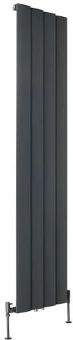 MILANO Anthracite Vertical Stepped Panel Aluminium Radiator 1800 x 375mm