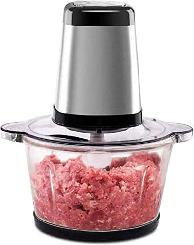 Tritacarne elettrico, robot da cucina da 200 W per tritare rapidamente la carne, tritacarne elettrico in acciaio inossidabile di grande capacità da 1,2 l, 2 livelli di velocità di rotazione con lame