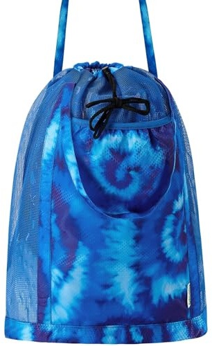 WAWSAM Großer Netz-Wäschesack für Wohnheim und Reisen, Wäschesäcke | Wäschekorb mit Gurten und Kordelzug-Verschluss | College-Essentials für Mädchen und Jungen | Waschküchen-Organisation