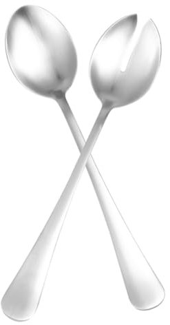 Cabilock Set Posate Insalata 2 Pezzi Cucchiaio Forchetta in Acciaio Resistente alla Corrosione Utensili Multifunzionali per Uso Quotidiano, Ristorante e Picnic, Stoviglie Pratiche e Riutilizzabili