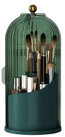 Concealed Toothbrush Holder,Toothbrush Holders with Sliding Lid, Rotating 3 Slots Bathroom Organizer Countertop,Waterproof Dustproof Beauty Brushes Storage,Cosmetics Display Case for Vanity Bathroom