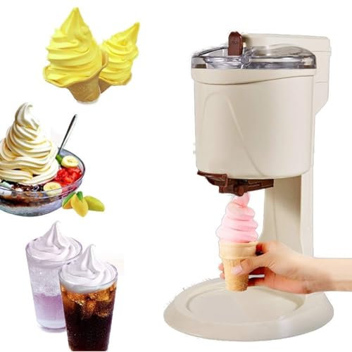 Máquina de helado Soft Serve de 1000 ml, máquina de helado para el hogar, máquinas de helado de yogur para hacer helados de cocina rápida y fácil