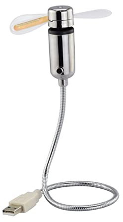 Lurrose Ventilateur Usb Mini Portable Et Flexible Pour Ordinateur Bureau Maison Avec Contrôle Et Affichage Led