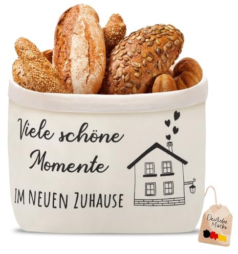 VIBINHO Cestino Pane, Tanti Bei Momenti Nella Nuova Casa, Regali Per Chi Si Trasferisce In Una Nuova Casa, Regalo Per l'Inaugurazione Della Casa, Cestino Pane Da Tavola (Bianco)