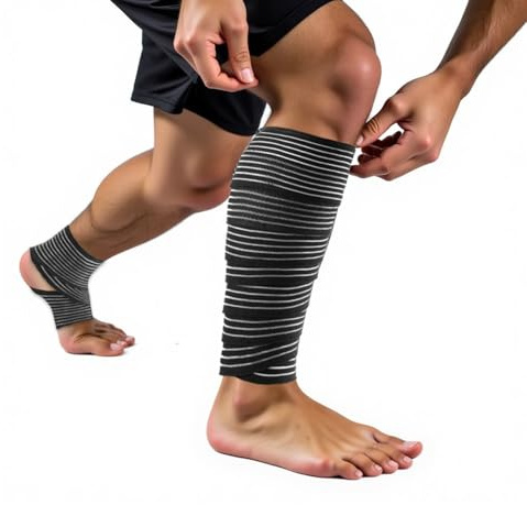 Hanlintk Vendaje de compresión para muslos para deporte y uso diario, soporta y calienta, alivia el dolor y la hinchazón, de nailon y látex altamente elástico, ideal para estabilización de rodillas