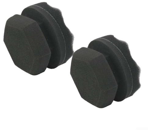 Set di 2 spugne applicatrici per pneumatici e schiuma morbida per tamponi, ideali per lavori di ceratura e lucidatura auto, 8 cm