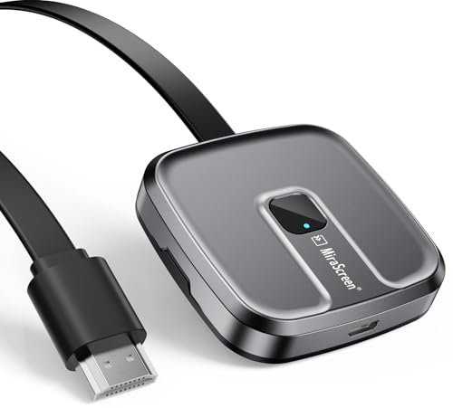 Wireless HDMI Adapter 1080P, Dual-Band 2.4G/5GHz HDMI Dongle for TV, Streaming to Smartphone/Tablet/PC/Mac, Support Miracast/DLNA/AirPlay, Plug & Play, No Lag