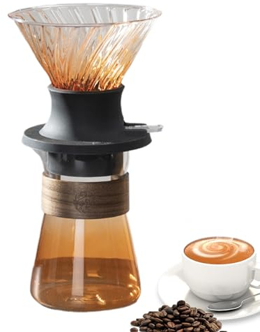 Croovepi Cafetera vertida, taza de té para preparar café, herramienta desmontable de filtración rápida con color degradado para viajes, camping, hotel, apartamento, fabricación de bebidas