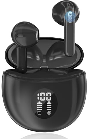 Bluetooth Kopfhöre Kabellos Bluetooth 6.0 In Ear Kopfhörer mit 4 Mikrofon | 40 Std Spielzeit, LED-Anzeige, HiFi Stereo, Für Arbeit Sport Spiel