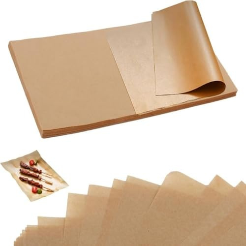 Lot de 120 feuilles de papier sulfurisé résistant à la graisse - Passe au four - 20 x 30 cm