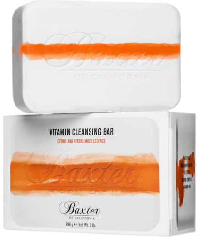Baxter of California Vitamin Cleansing Bar, Zitrus-Moschus, 198 g | Gesichts- & Körperseife mit Aloe Vera und Sonnenblumenöl, pflegende Vitaminseife mit Zitrus-Moschus-Duft