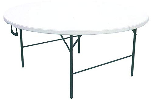 CILVANI SRL TAVOLO TAVOLINO ROTONDO PIEGHEVOLE XL RICHIUDIBILE RESINA HDPE BIANCO 180XH74
