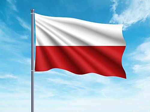 Oedim Bandera de Polonia 85x1,50cm | Reforzada y con Pespuntes | Bandera con 2 Ojales Metálicos y Resistente al Agua