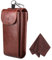 FINTIE Brillenetui für 2 brillen mit Karabinerhaken, tragbares Brillenbox Etui aus Kunstleder, Anti-Scratch Tasche für Sonnenbrillen, Braun