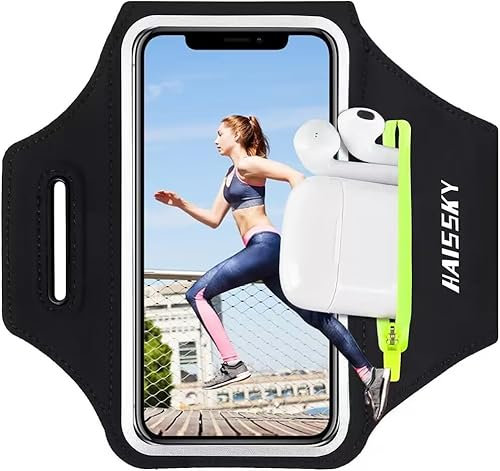 Fascia da Braccio Sportiva porta Cellulare Corsa per iPhone 16 15 14 13 12 11 Pro Max Plus Galaxy S25 S24 A56, 6,9 Portacellulare Braccio Running Armband Supporto Telefono Corsa con Borsa Auricolare