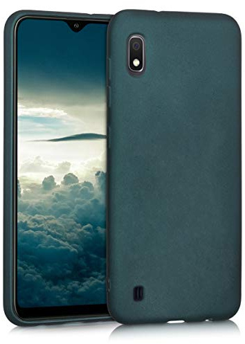 kwmobile Case kompatibel mit Samsung Galaxy A10 Hülle - Schutzhülle aus Silikon metallisch schimmernd - Handyhülle Metallic Petrol