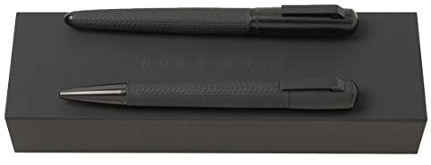 Hugo Boss Pure Tire Set Füllfederhalter, Kugelschreiber Schwarz Messing Federbreite: M, HSG9432 + HSG9434, HPBP943