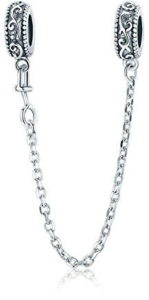 Sicherheitskette, 925er Sterlingsilber, Stopper, Charm-Clip, Charm für Pandora-Charm-Armband, Sterling-Silber Silber