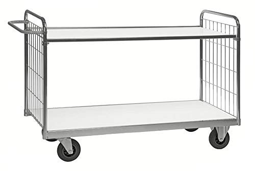 Kommissionierwagen 300 kg, mit 2 Böden, LxBxH 1.190 x 650 x 1.025 mm, verzinkt