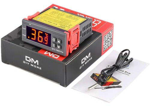 diymore STC1000Pro temperaturkontroll (uppdaterad version), AC 220 V digital termostat med NTC-sensor sond för jäsning lucka frys uppvärmning och kylning