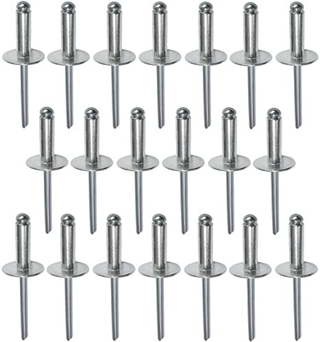 AERZETIX - C48165 - Set di 20 rivetti ciechi Ø4.8x14mm con testa larga 16mm - DIN 7337 C - rivetto pop a rottura stelo - in alluminio/acciaio