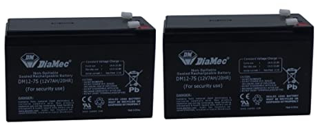 Diamec AGM blybatteri 12v 7Ah F1 för säkerhet x 2 st