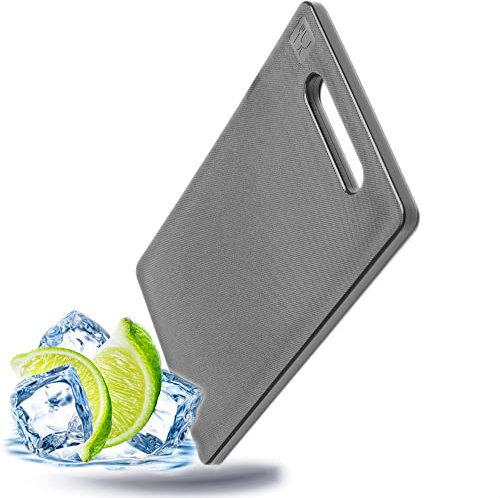 Kerafactum Schneidbrett Cocktailbrett Barbrett mit Griff Schneide Brett Küchenbrett Schneidebrett Griffbrett zum Schneiden Küchen Tranchierbrett schwarz 30x20x1 cm Kunststoff BPA free