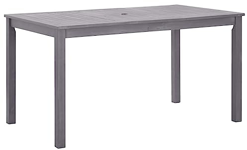 vidaXL Akazienholz Massiv Gartentisch Rustikal Terrassentisch Balkontisch Esstisch Holztisch Tisch Garten Terrasse Grau 140x80x74cm