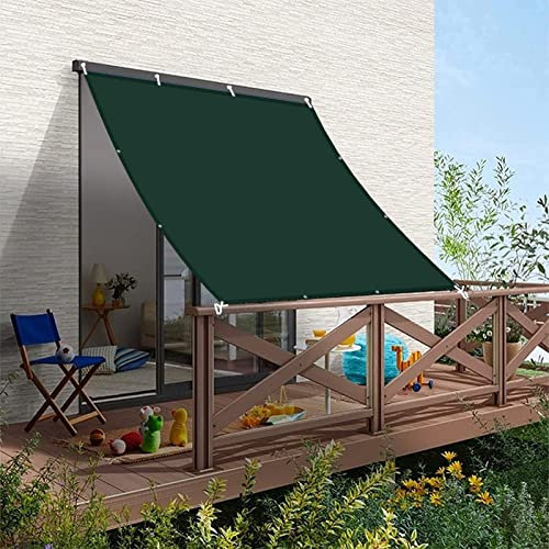 Rectangle shade sail 10x10M Breathable UV Protection Patio Sails Fabric Durable for Patio Gaden Yard Pergola, Dark Green