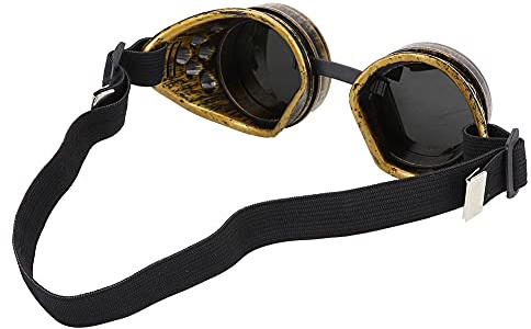 SPYMINNPOO Steampunk-Brille, ABS, Vintage-Stil, Steampunk-Brille, Doppellagige Sonnenbrille für Party-Requisiten, Dekor, Fahrrad, Motorradfahren