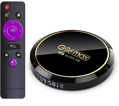 CHROX G96max 8K 2023 Android 13.0 TV Box, 4GB RAM 64GB ROM RK3528 Soporte De CPU 2.4G/5Ghz WiFi Ethernet 100M Bluetooth 5.0 UHD/4K 8K H.265 HDR 10+, Decodificador,4gb+64gb
