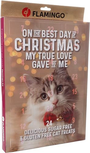 Adventskalender Katze – Chick’n Snack – 24 XXL Leckerlis – glutenfrei – ohne Zuckerzusatz – Flamingo