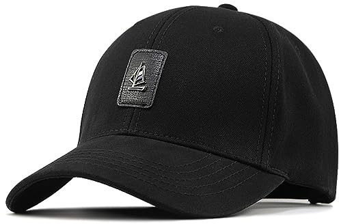 YAMEE Baseballkeps herr bomull, basebollkeps keps unisex justerbar storlek, basebollkeps klassisk för män kvinnor för utomhussport eller resor, 1/svart, M